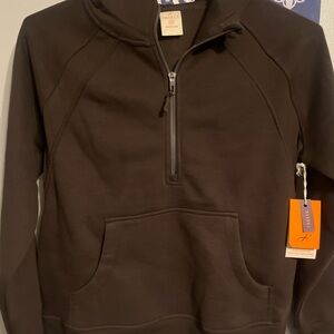 Womens Freely NWT medium Brown Half-Zip Sweater
